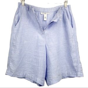 Josephine Chaus Sport Linen Blue Shorts S